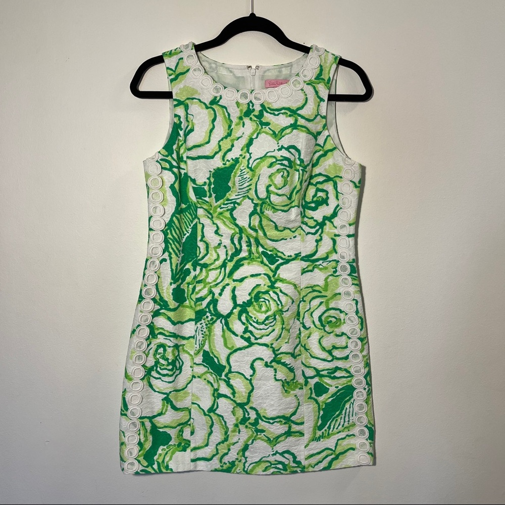 Lilly Pulitzer green and white printed mini dress